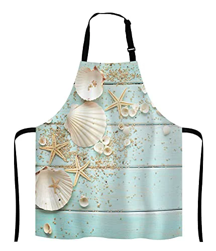 Unique Ocean Beach Funny Apron for Women and Men Natural