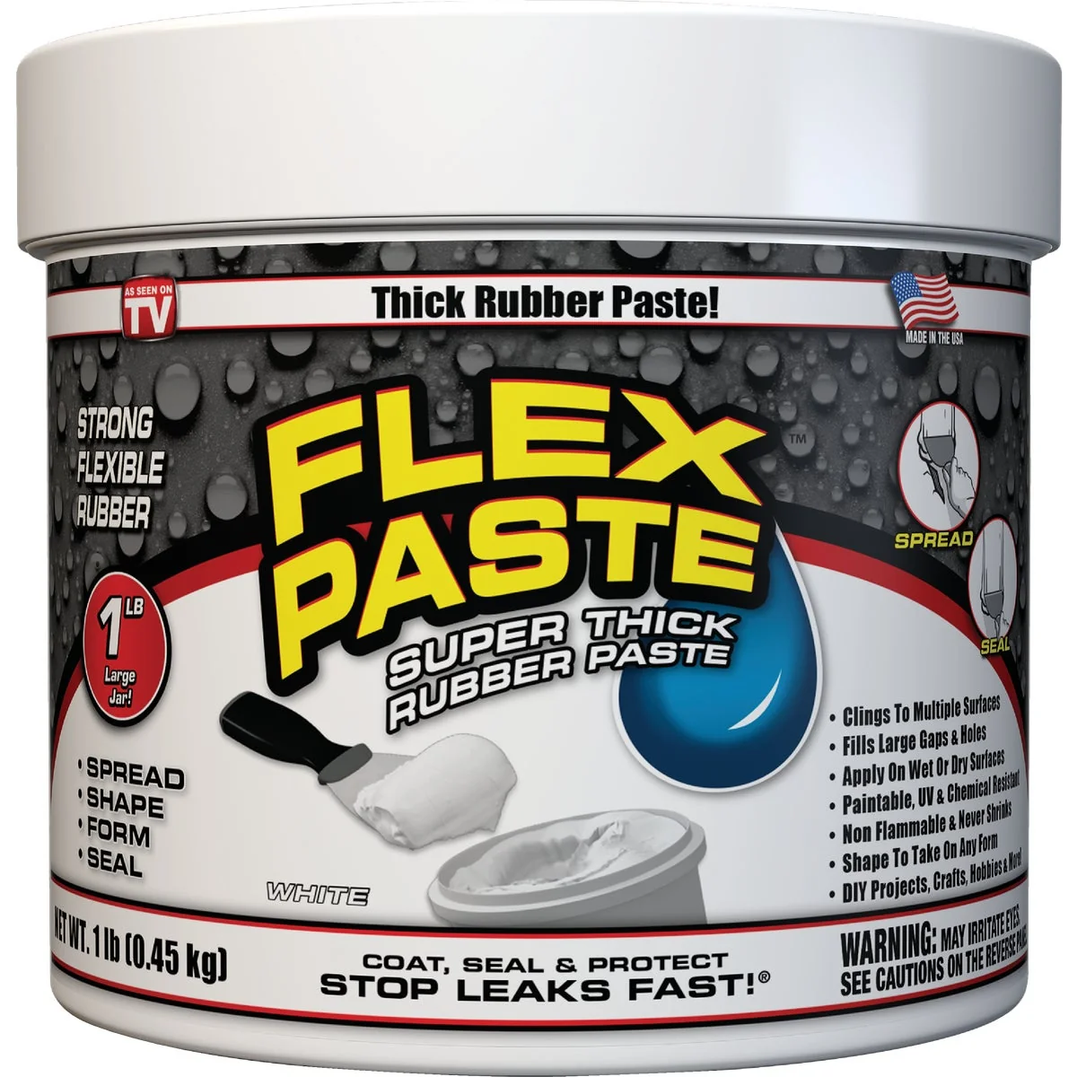 Crafted Flex Paste 1 Lb. Rubber Sealant White Organic