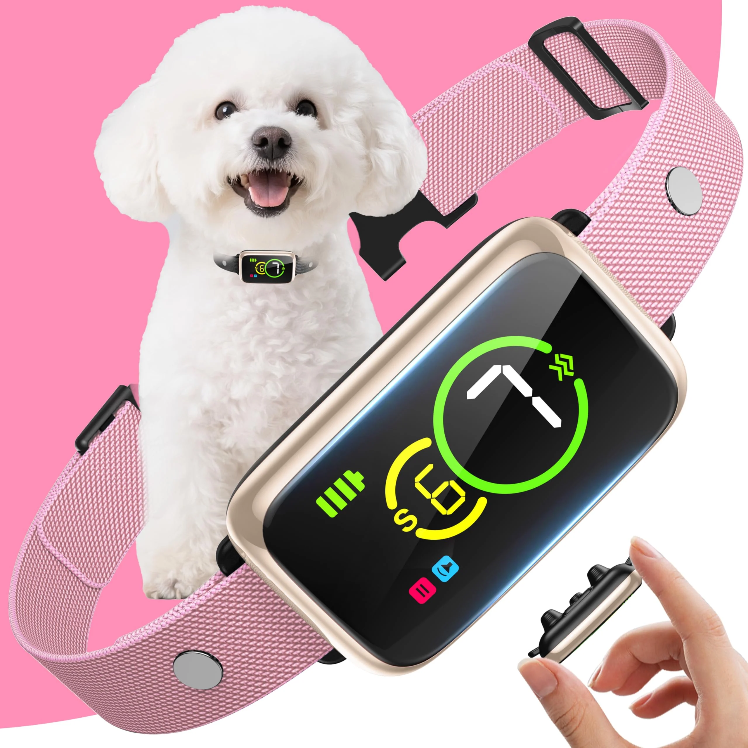 Classic NQQHNN Smart Dog Bark Collar – Humane Automatic Bark Control for All Dog Sizes IP67 Waterproof Fast