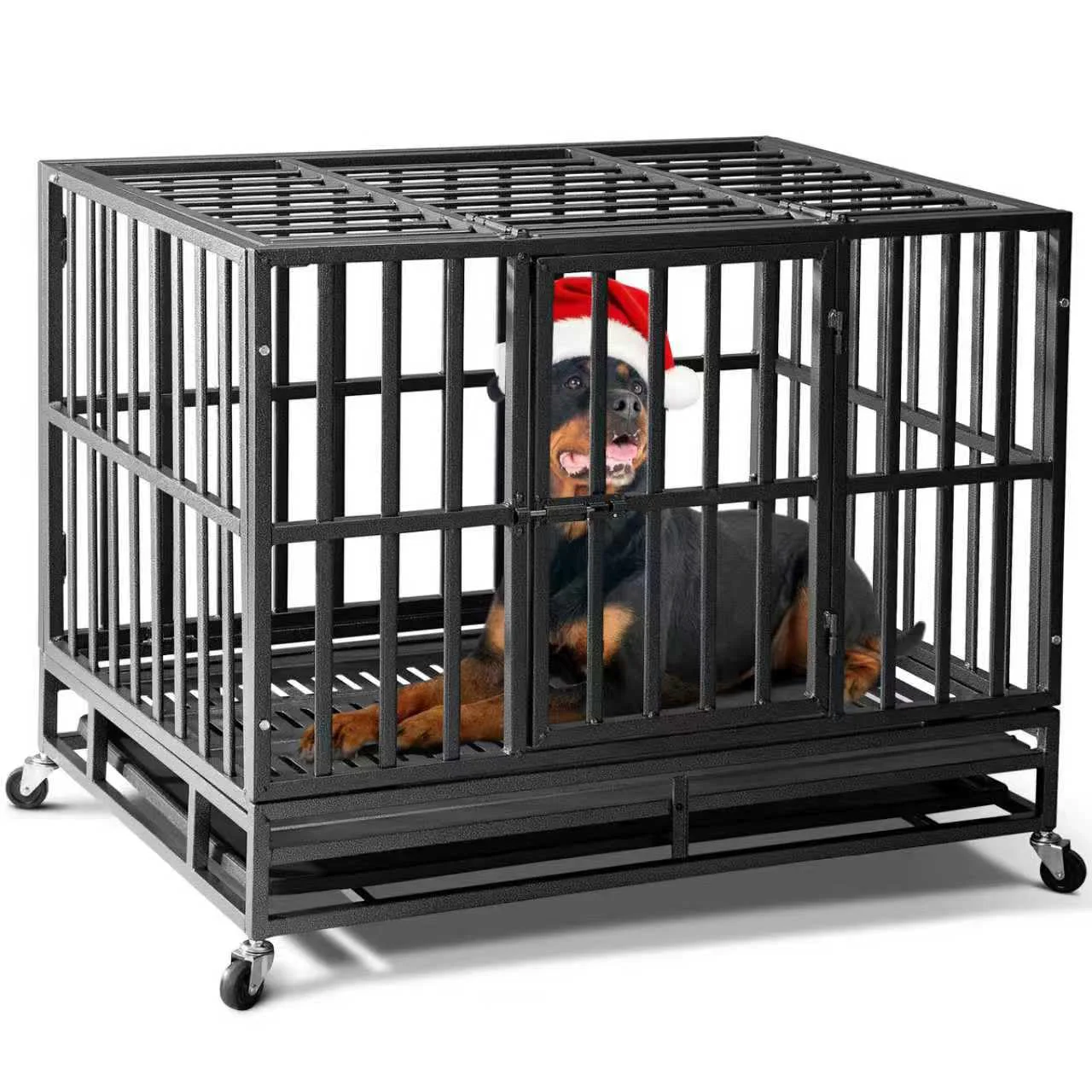 Exceptional Oranland 38-Inch Heavy-Duty Dog Crate with Reinforced Baseplate for Large Dogs Lightweight