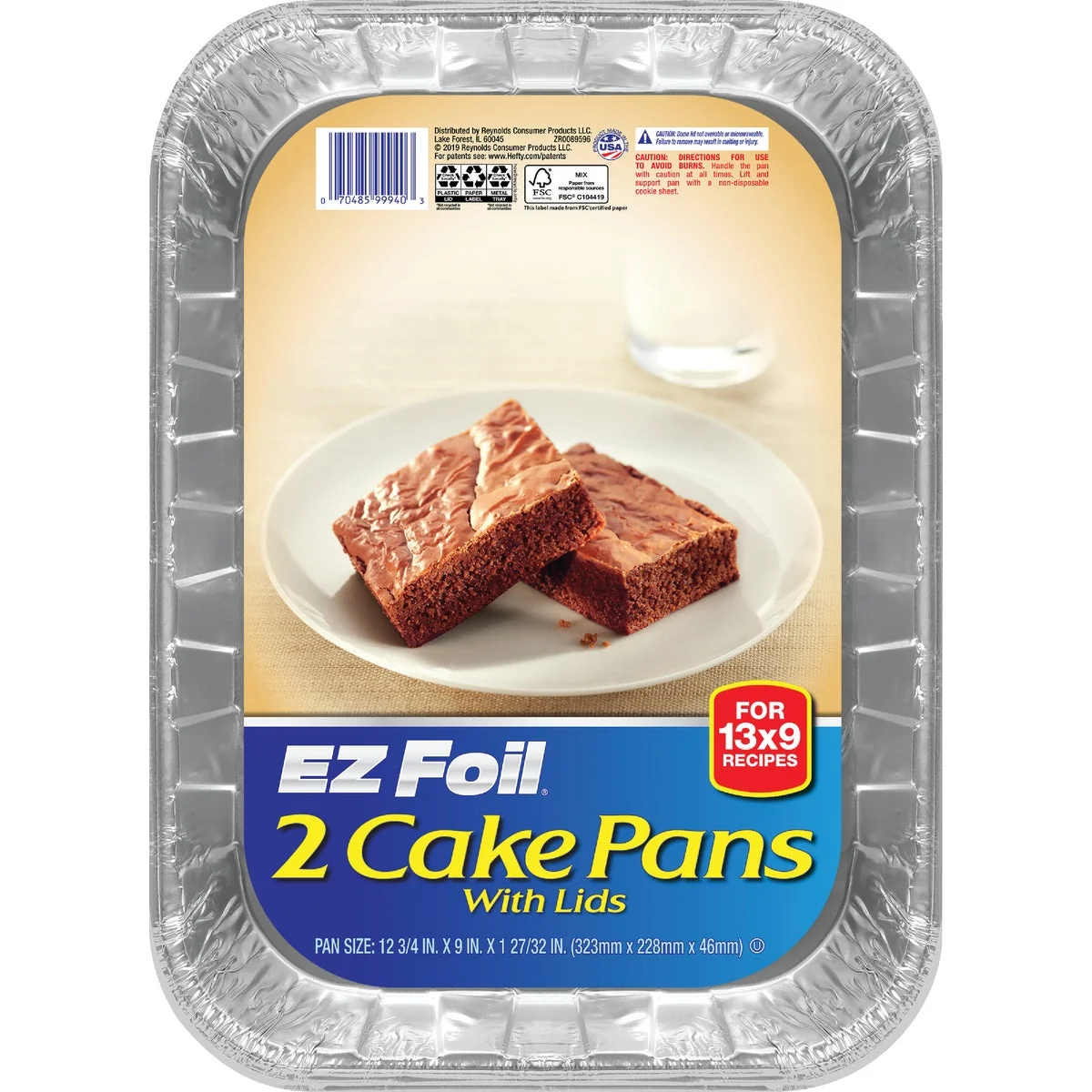 Smooth EZ Elegance Rectangular Bake Cake Pan with Cover 2-Piece Elegant