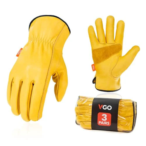 Advanced Unlined Full Leather Work Gloves 3 Count Selected