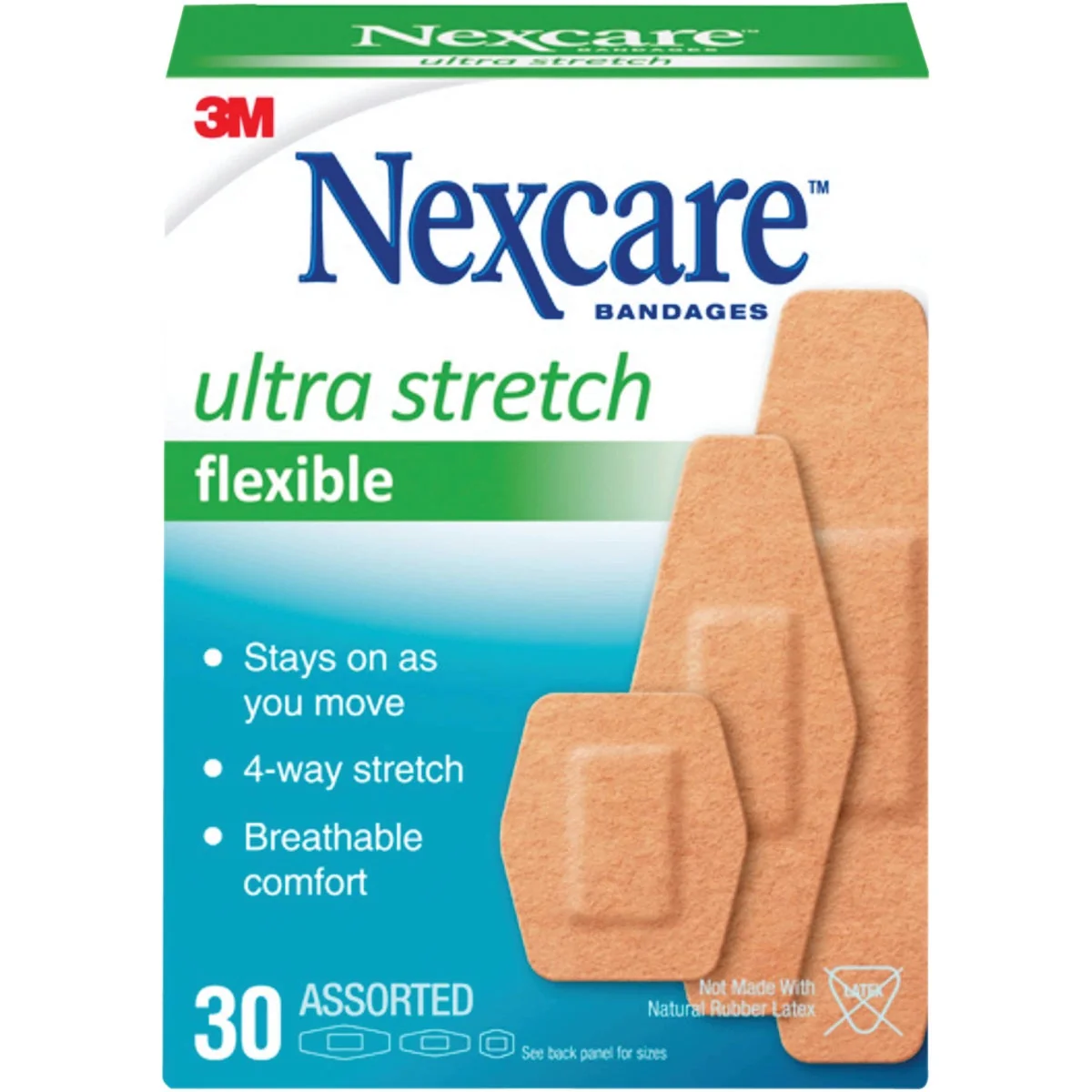 Easy-to-Use 3M Nexcare Ultra Stretch Flex Assorted Bandages 30 Ct. Optimized