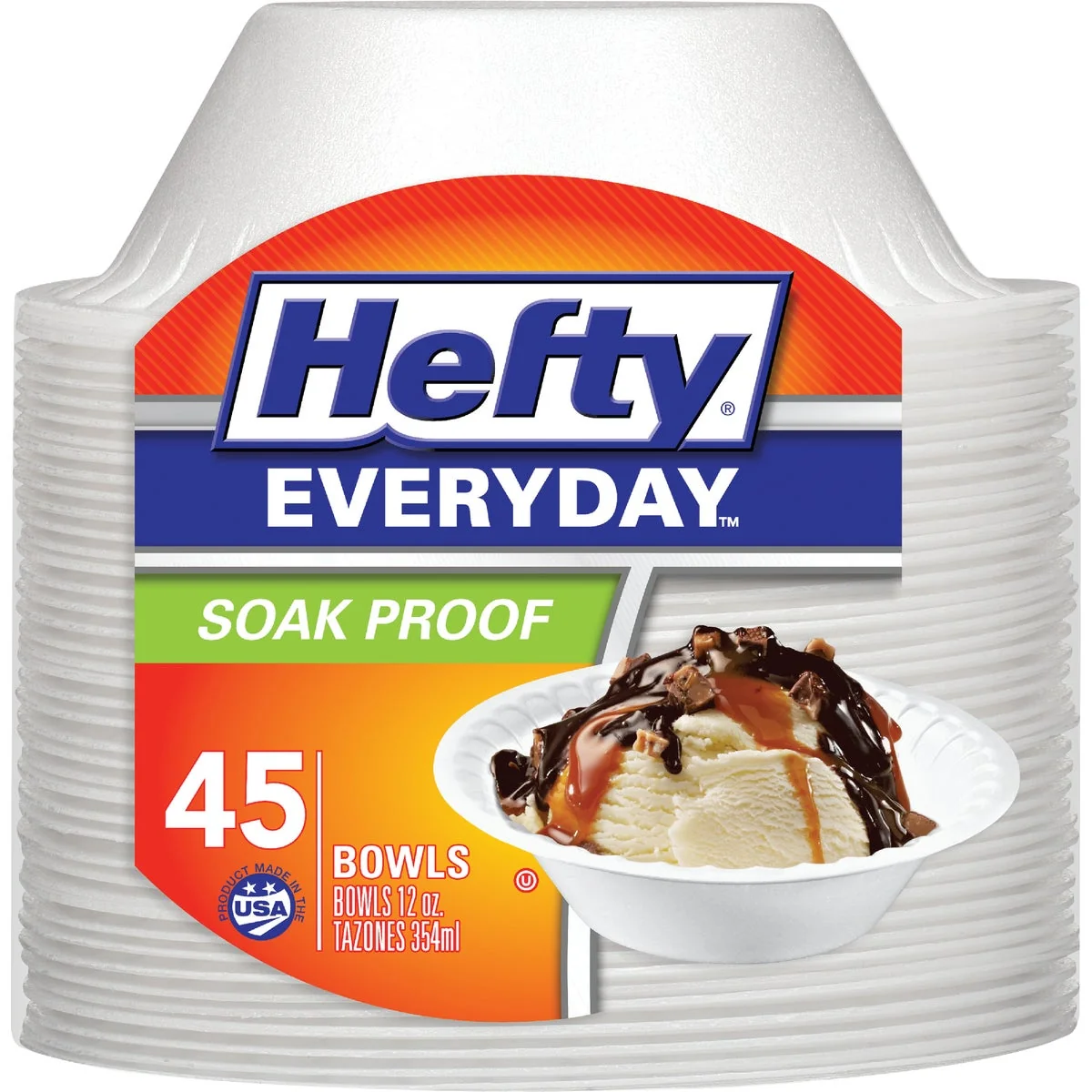 Comfortable Hefty Everyday 12 oz. Foam Bowl 45-Count Long-Lasting