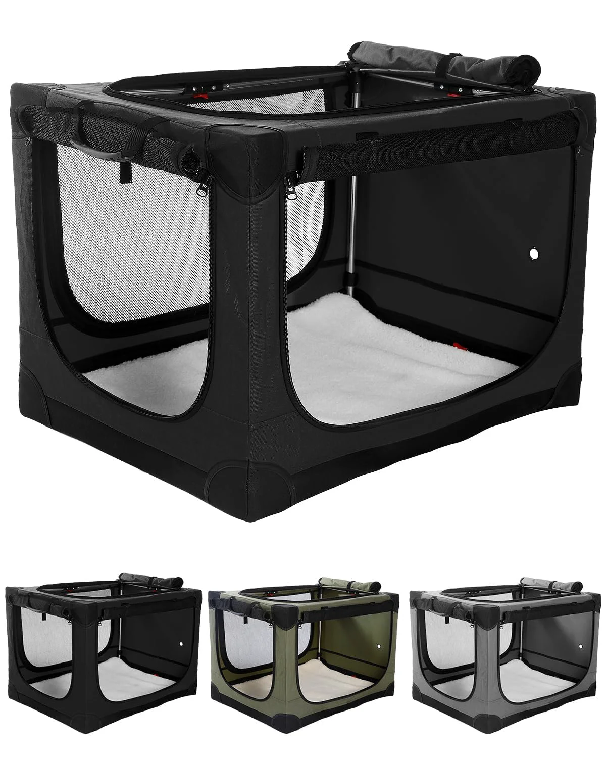 Premium Veraste 30-Inch Collapsible Travel Dog Crate for Medium Large Dogs Stylish