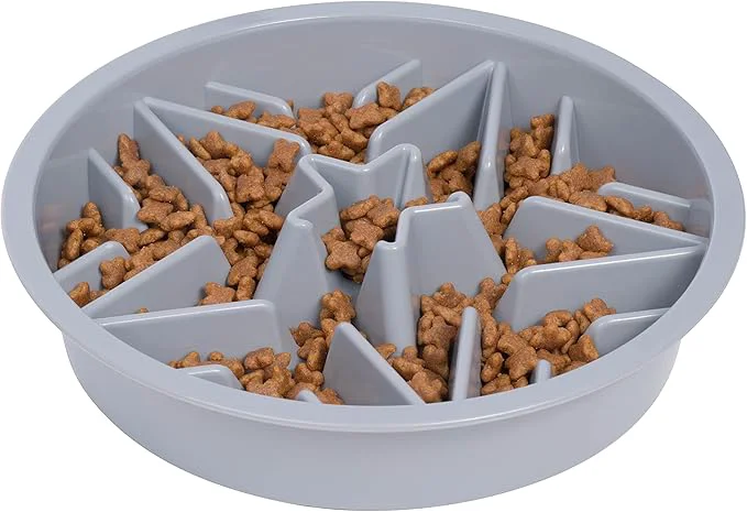 Healthy Leash Boss Slow Feeder Dog Bowls – 4 Cup Puzzle Dog Food Bowl with Feeder Holes Fits into d Pet Feeders Slow Eating for Large Medium Small Sized Breeds GrayAbout ThisOverview User-Friendly
