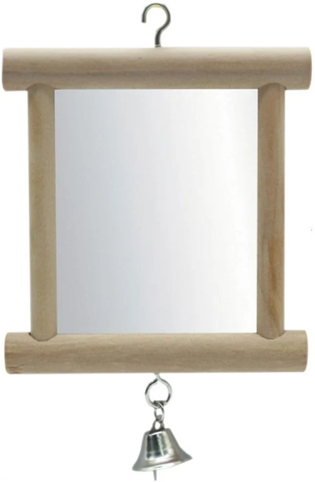 Premium Hypeety Pet Bird Mirror with Bell Interactive Parrot Toy for Parrot Macaw African Greys Budgies Cockatoo Parakeet Cockatiels Conure Lovebird Cage Bells Mirror C Traditional