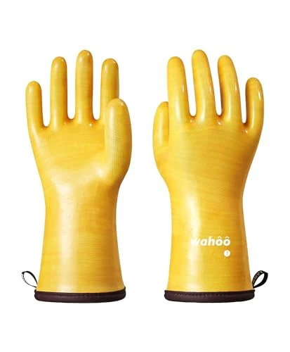 Responsible wahoo 12 Inch Liquid Silicone Oven Mitts Breathable