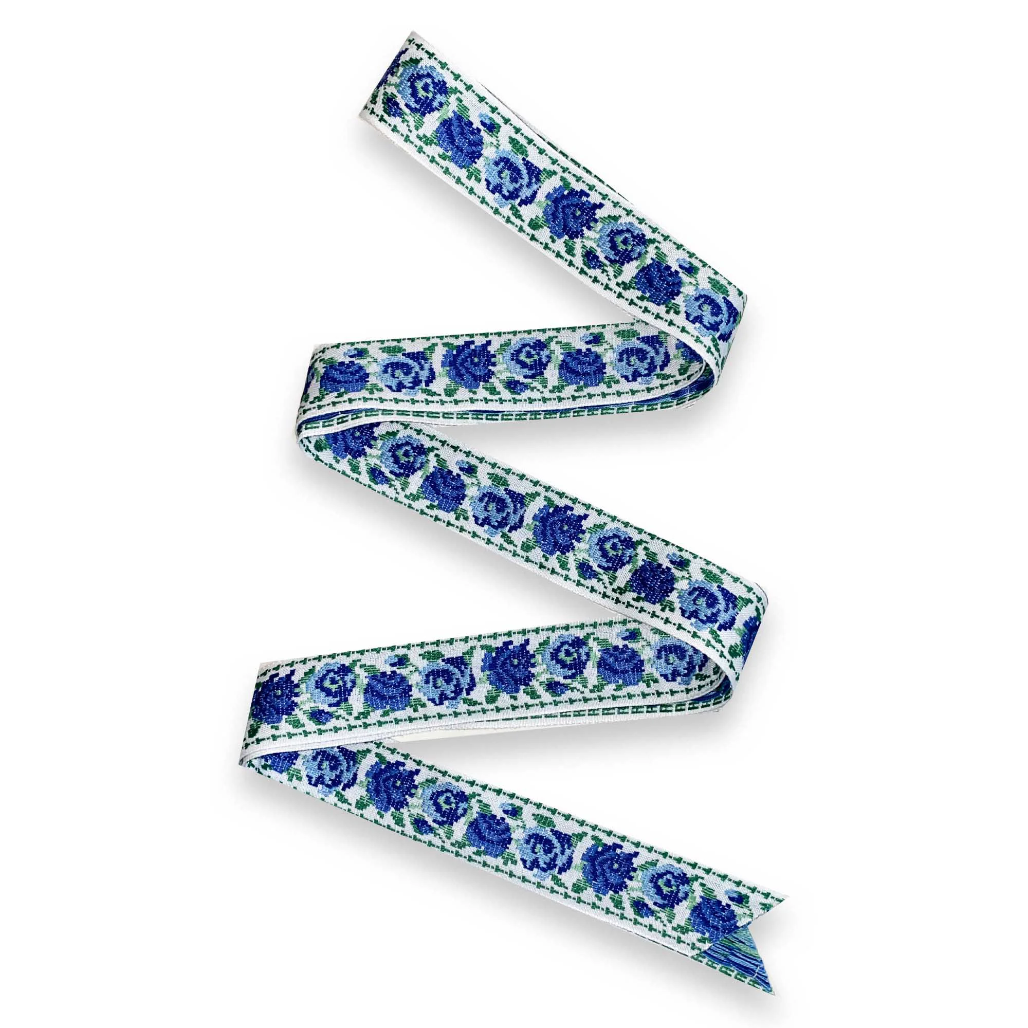 Breathable Vintage Long Azure Garden Rose Ribbon Lightweight