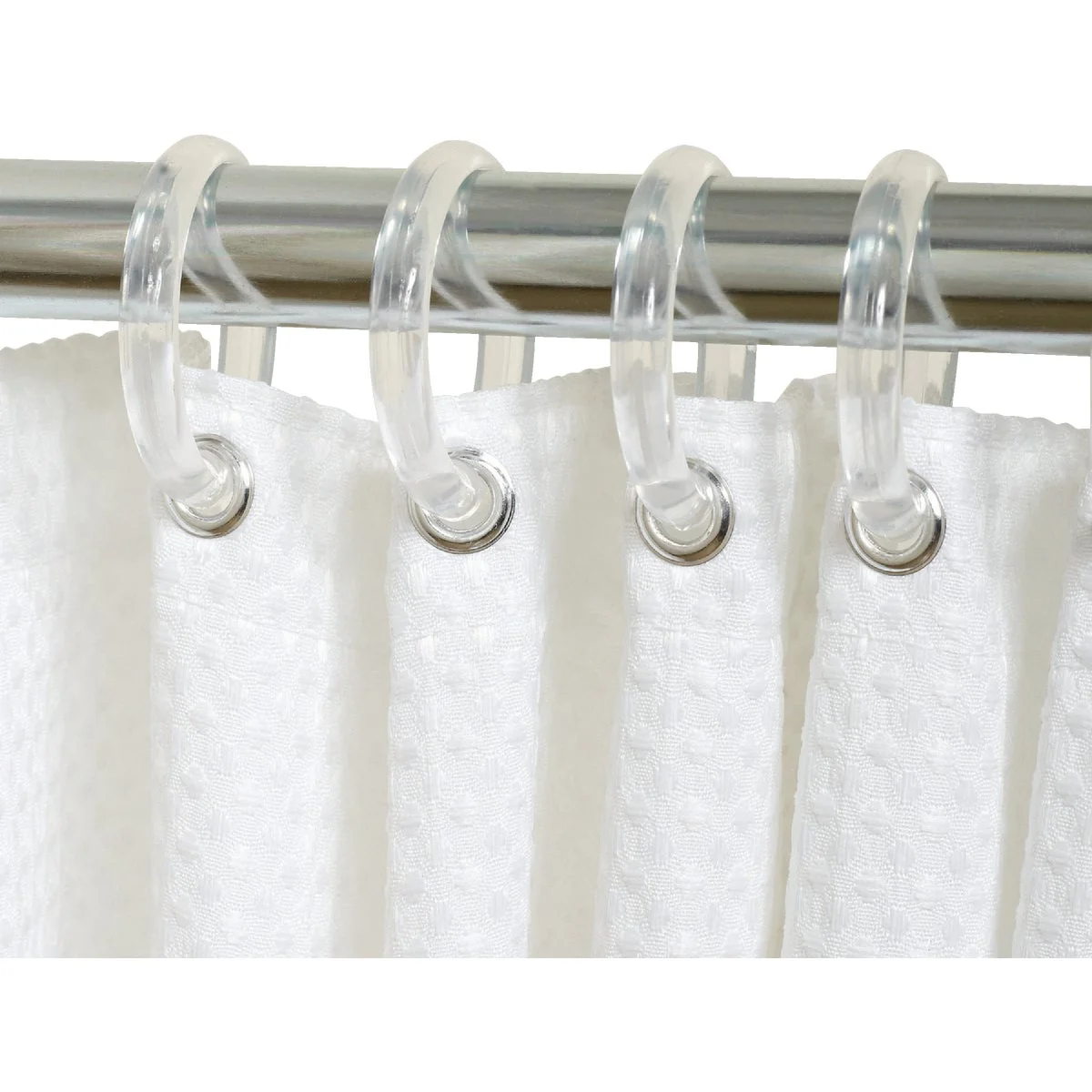 World-Class Zenith Zenna Home Clear Plastic Shower Curtain Ring 12 Count Easy-to-Use