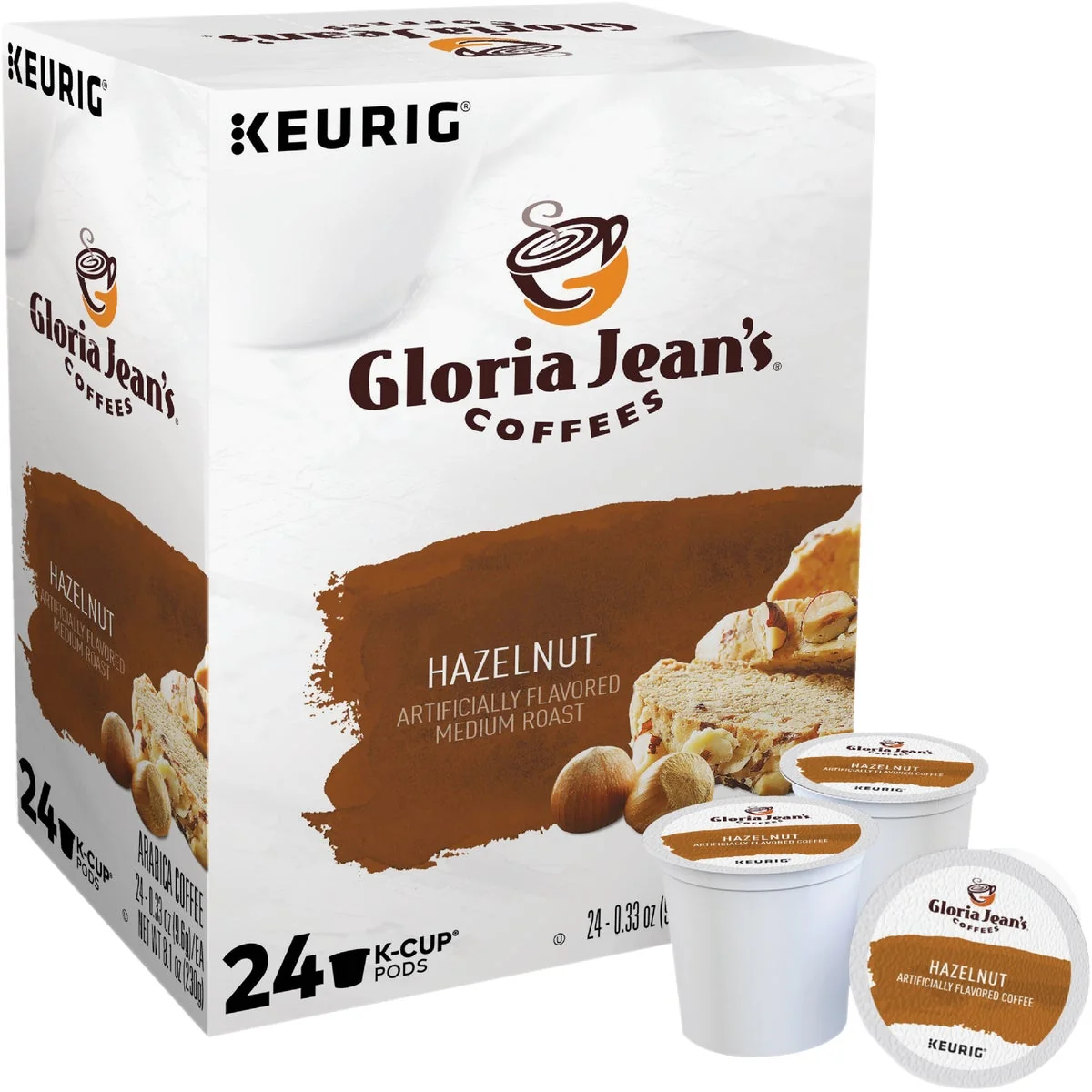Natural Keurig Gloria Jeans Coffees Hazelnut K-Cup 24-Pack Eco-Friendly