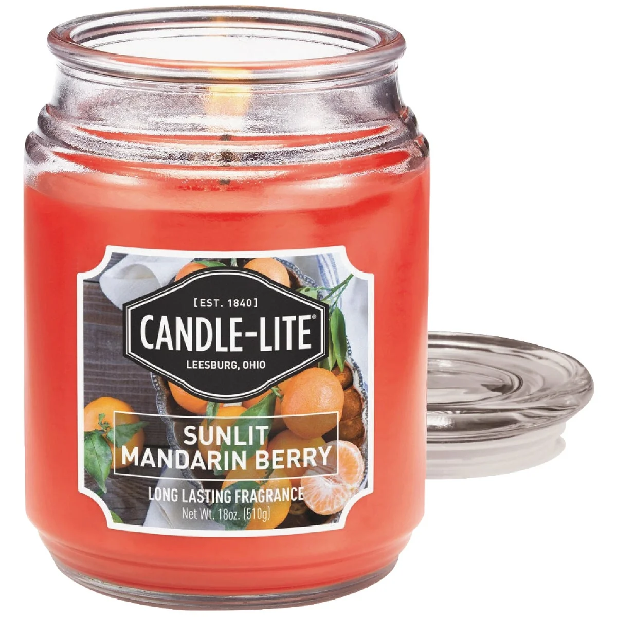 Green Candle Lite 18 Oz. Everyday Sunlit Mandarin Berry Jar Candle Safe