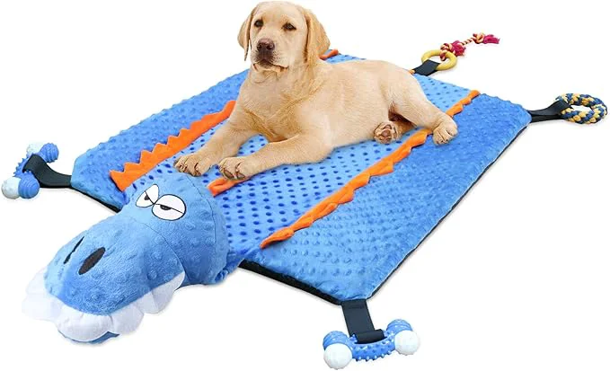 Classic Idepet Dog Play Mat Puppy Toy Mat with Chew Toys Multiple Dog Puzzle Interactive Toy Pet Playing Mat for Small Medium Dogs Cats All-in-One Crocodile About ThisOverview Reusable