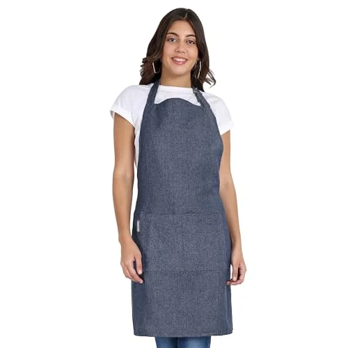 Exclusive Chef Aprons Recycled Cotton Kitchen Apron with an Adjustable Neck with Long Ties 2 Count Eco-Friendly