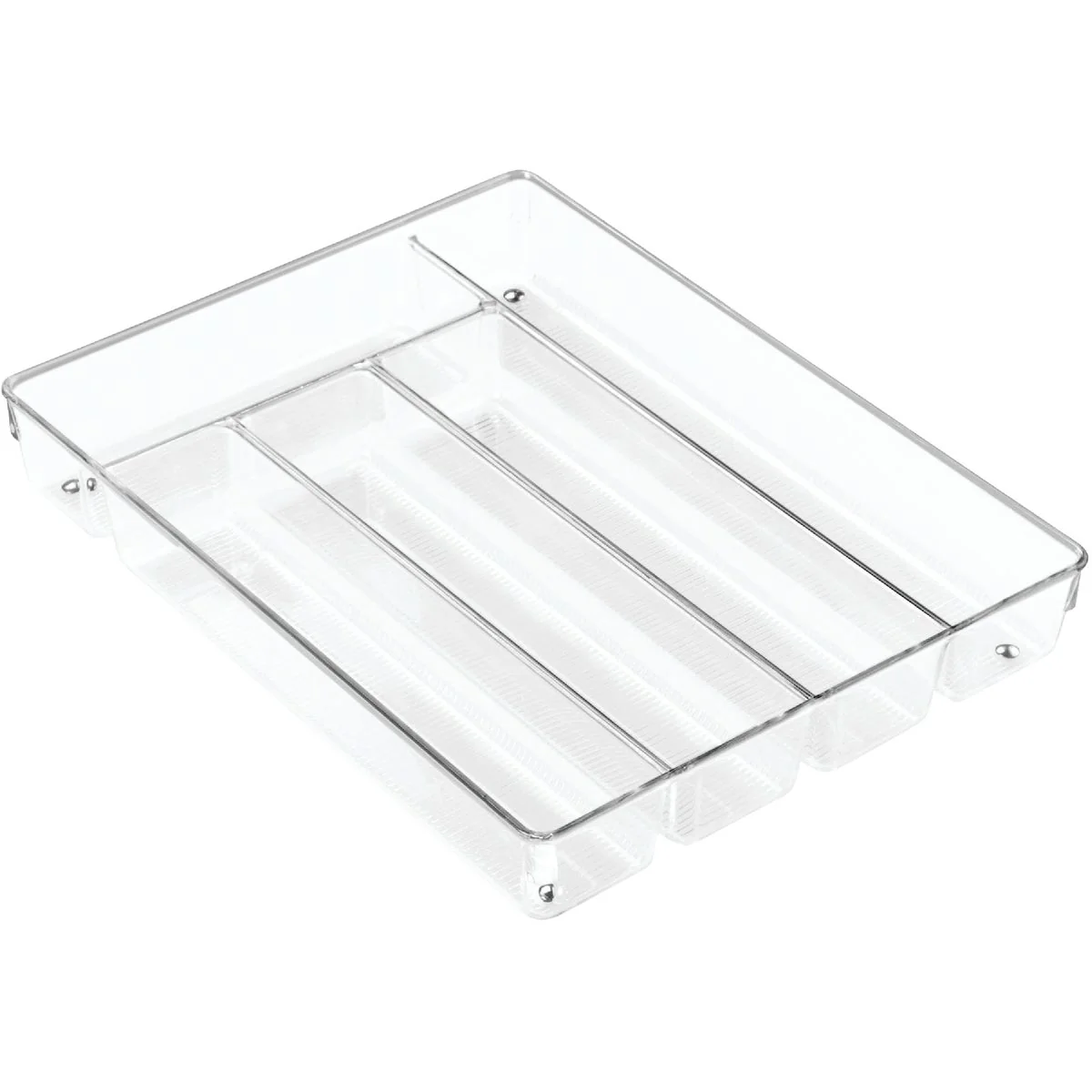 Breathable iDesign Linus 10.75 In. W. x 13.75 In. L. x 2 In. D. Clear Cutlery Tray Healthy