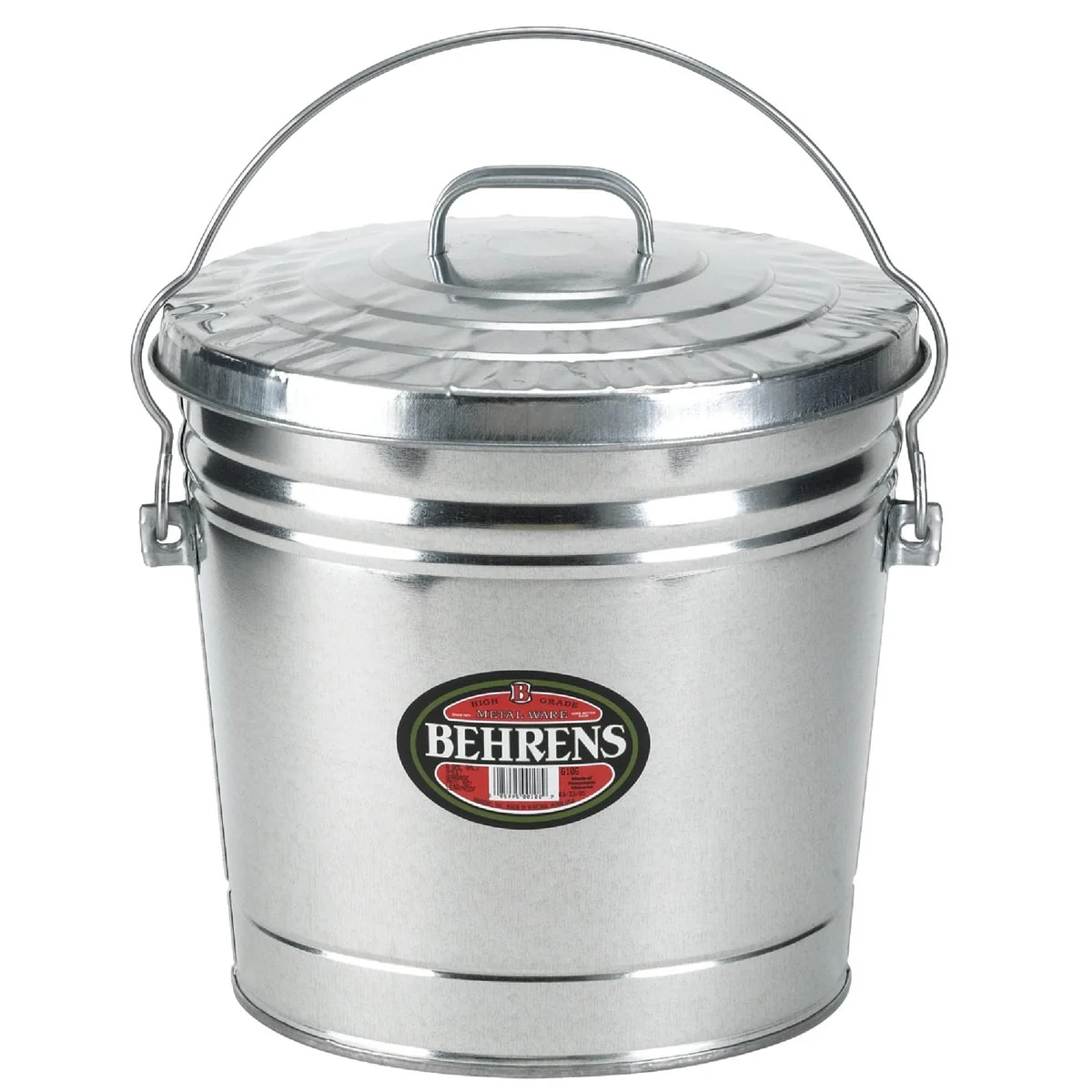 Stylish Behrens 6 Gal. Silver Galvanized Garbage Trash Can Pail with Lid Easy-to-Use