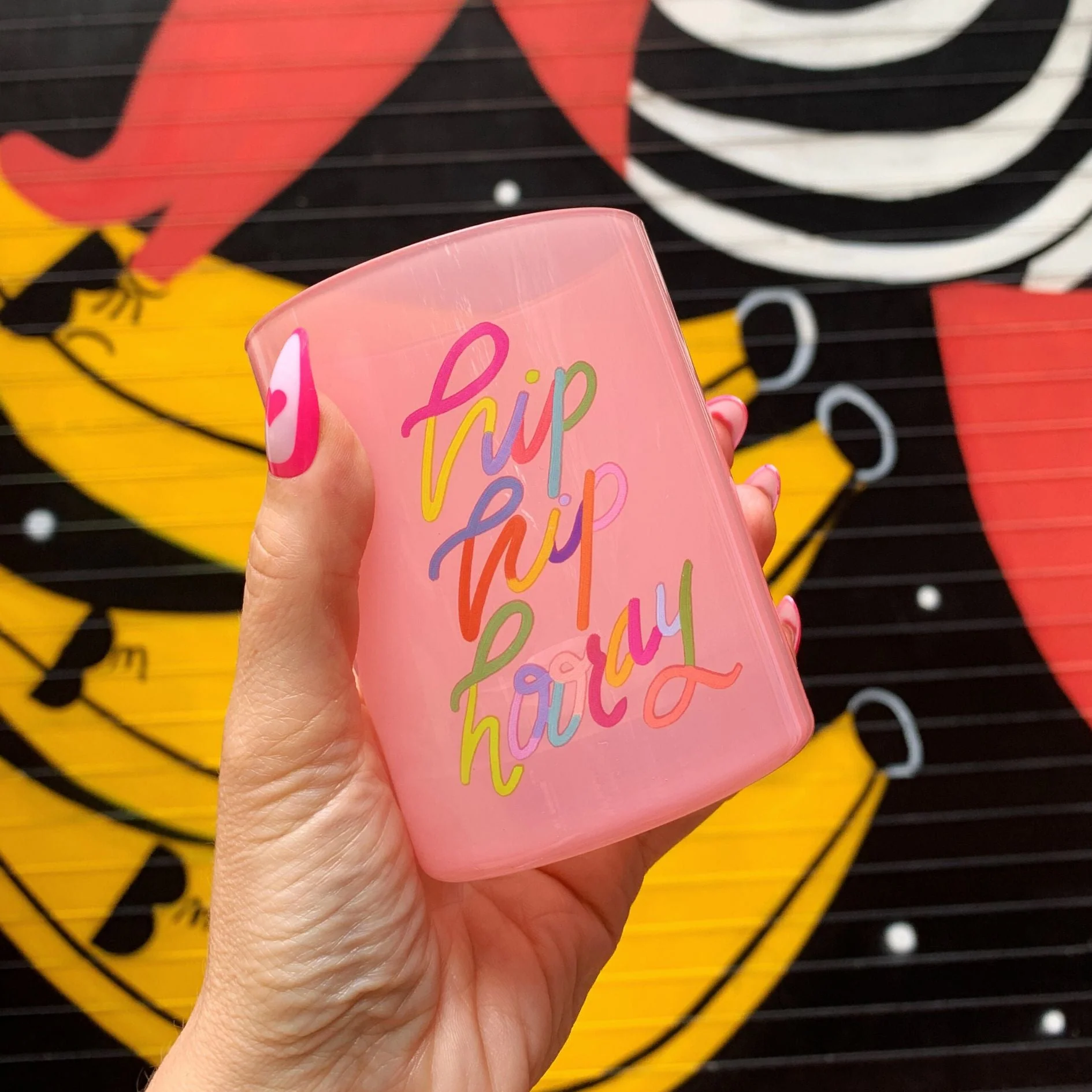 Authentic Hip Hip Hooray Double Old Fashioned Cocktail Glass Classic Tinted Pink Glass 12 oz Superior