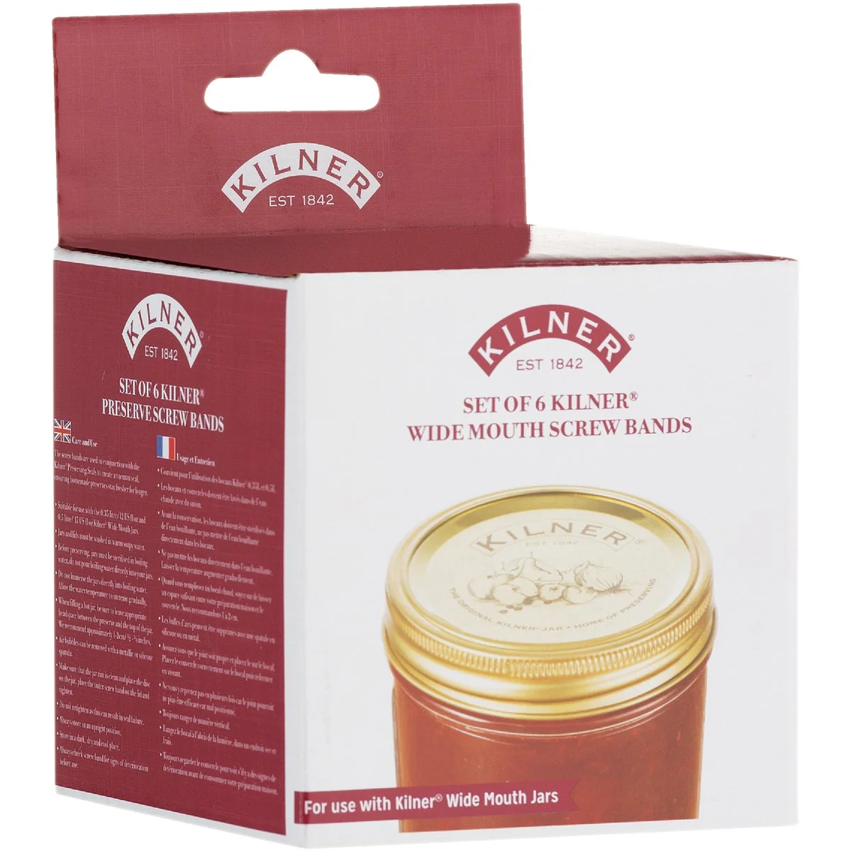 High-Performance Kilner Wide Mouth Preserve Jar Screw Band 6-Count Powerful