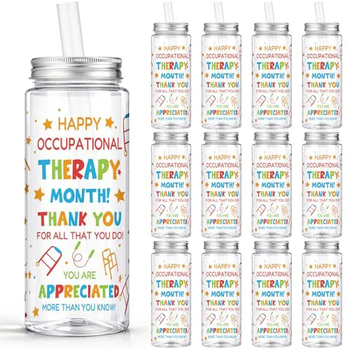 Environmentally Friendly 24 Pcs 14.2oz OT Month Tumbler Plastic with Lid and Straw 24 Count Unique