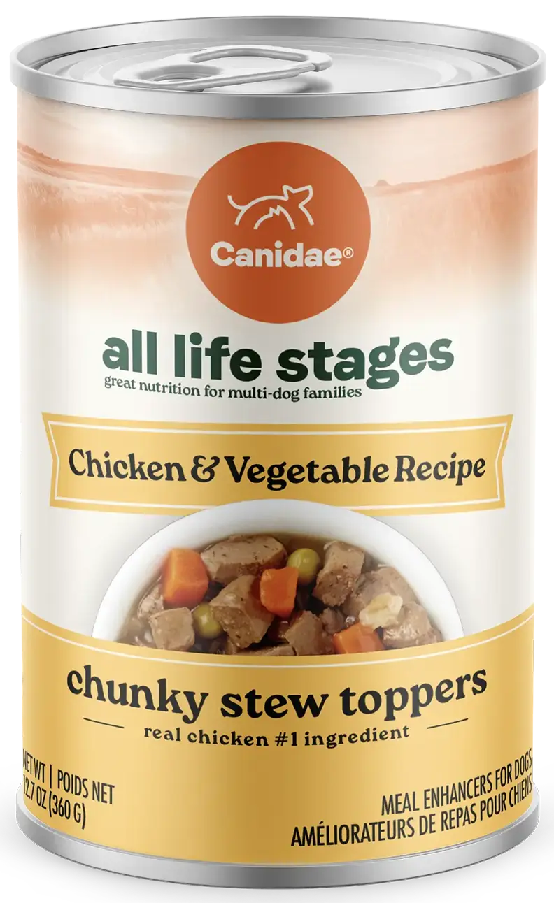 Responsible CANIDAE All Life Stages Chunky Stew Wet Dog Food Topper Chicken Vegetable 12.7-oz High-Quality