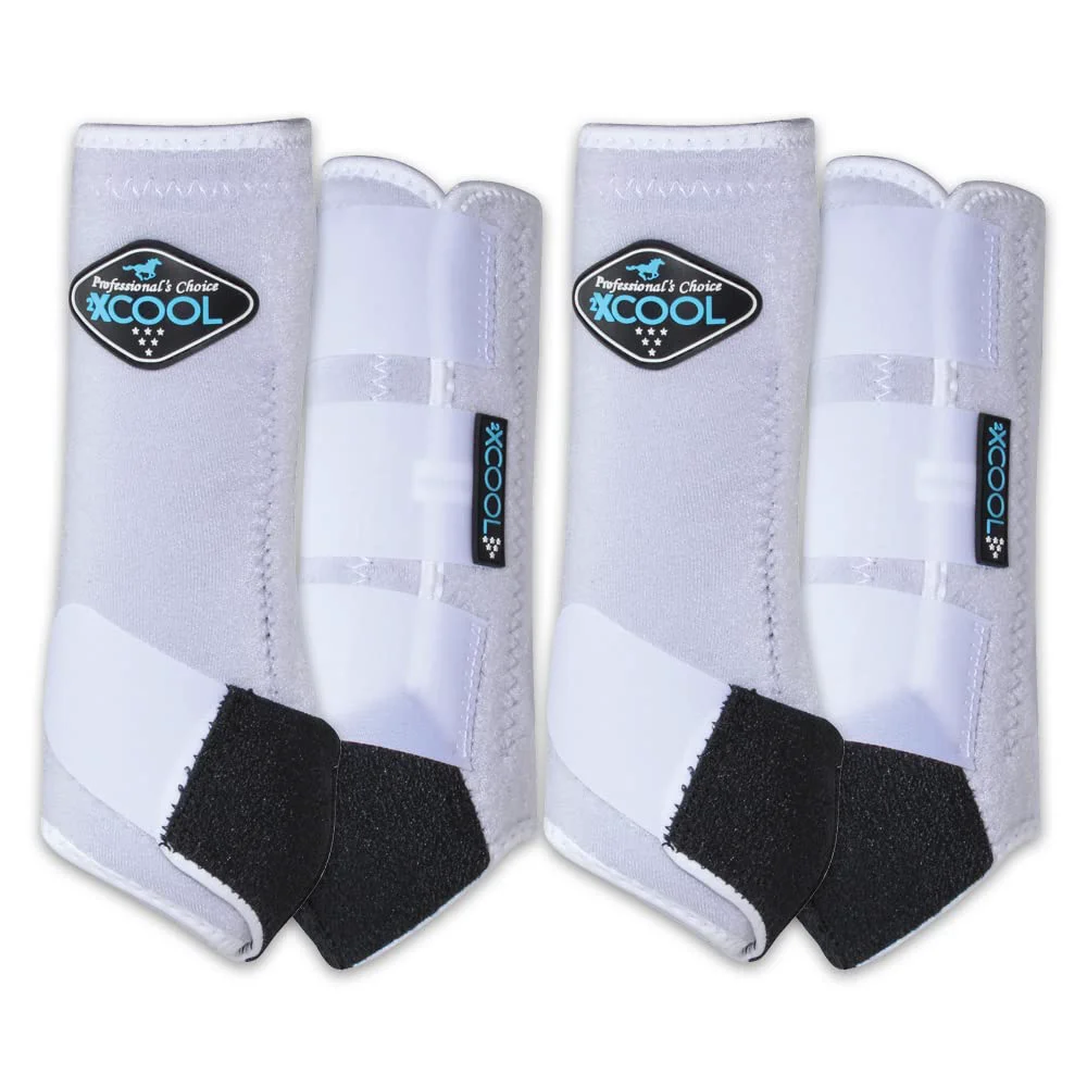Flexible Professional’s Choice 2XCool Sports Medicine Horse Boots – Lightweight Breathable Durable 4-Pack Small White Fine