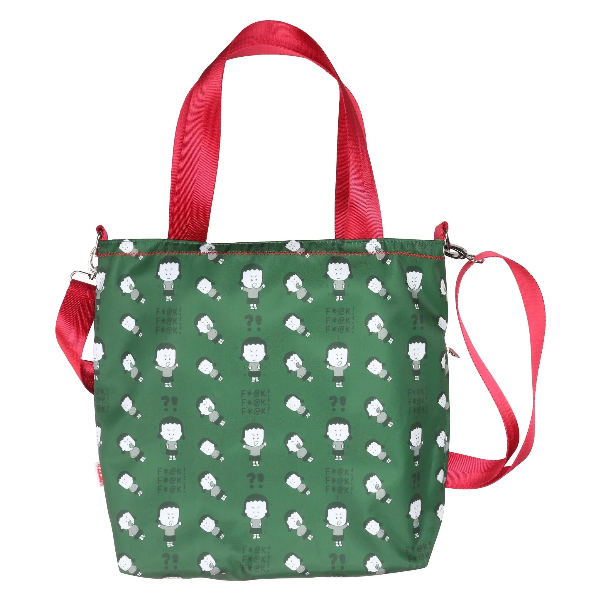 Top-Quality Army Green Angry Little Girls F K F K F K Pattern Tote Cross Body Sling Handbag 38 x 32 Verified