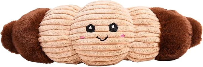 Carefully Designed Squeaky Dog Plush Toy Bakery Bite_Stick Collection 8 for Small and Medium Dogs Croissant Small About This Unique
