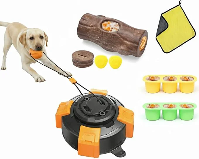 Effective Frozen Dog Treat Toy Suction Cup Dog Toy for Large Medium Dogs- Complete Dog Toy Set with Rope Toy and Puzzle Toy for Aggressive Chewers Interactive Chew Toys for Mental StimulationAbout This Reusable