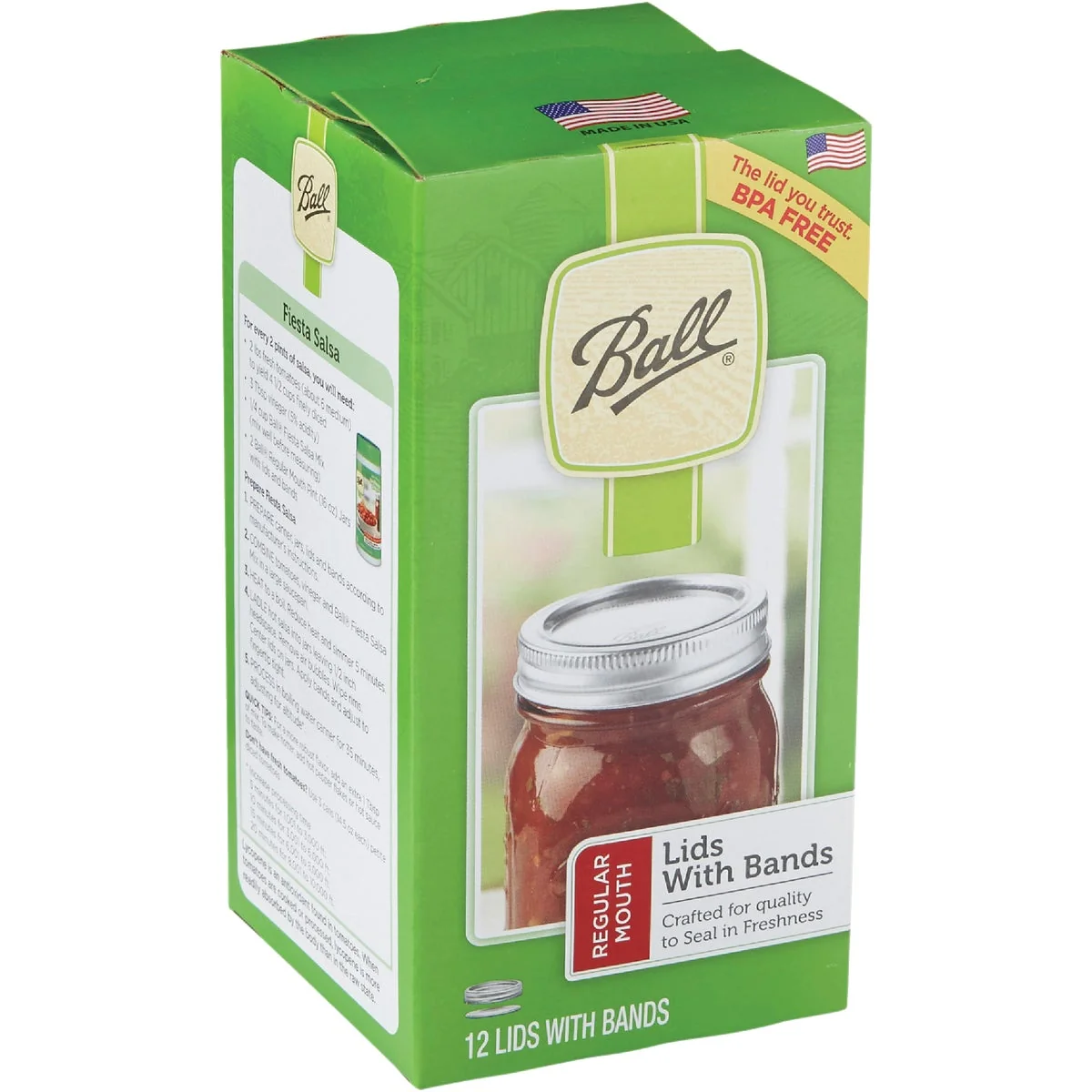 Premium Ball Regular Mouth Canning Lid with Bands 12-Count Clean