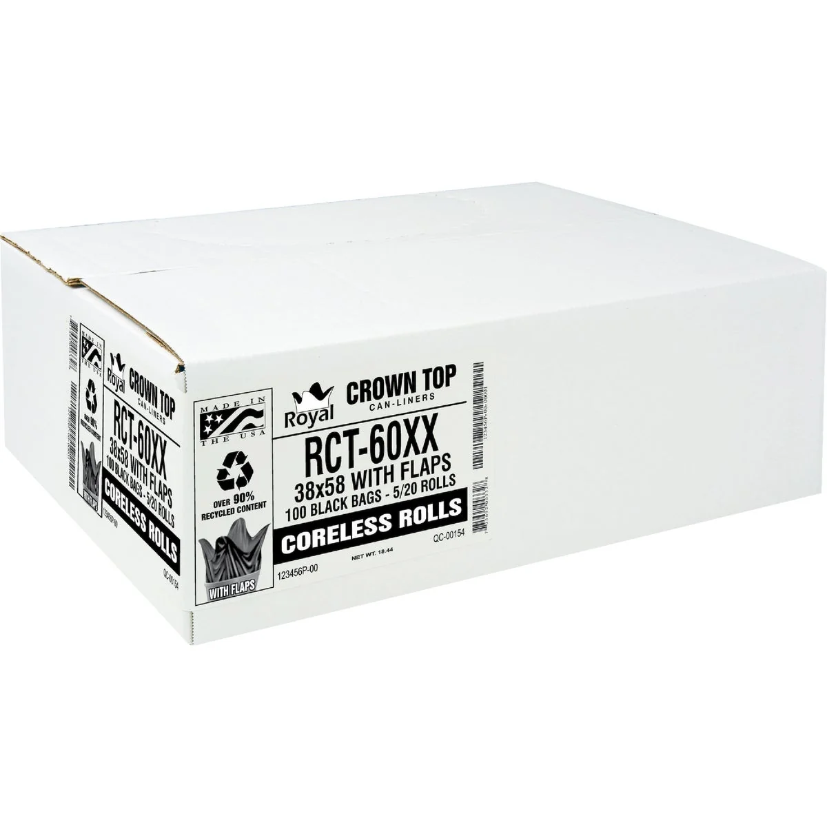 Top-Quality Aluf Plastics 60 Gal. 1.5 Mil. Black Low Density Can Liner 100-Count Genuine