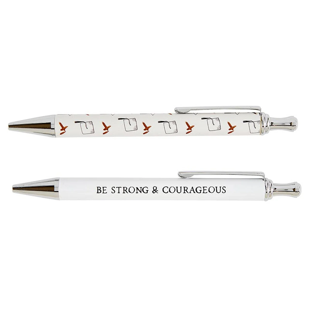 Practical Be Strong And Courageous Pen Set Set of 2 Giftable Pens in Box Refillable Smooth
