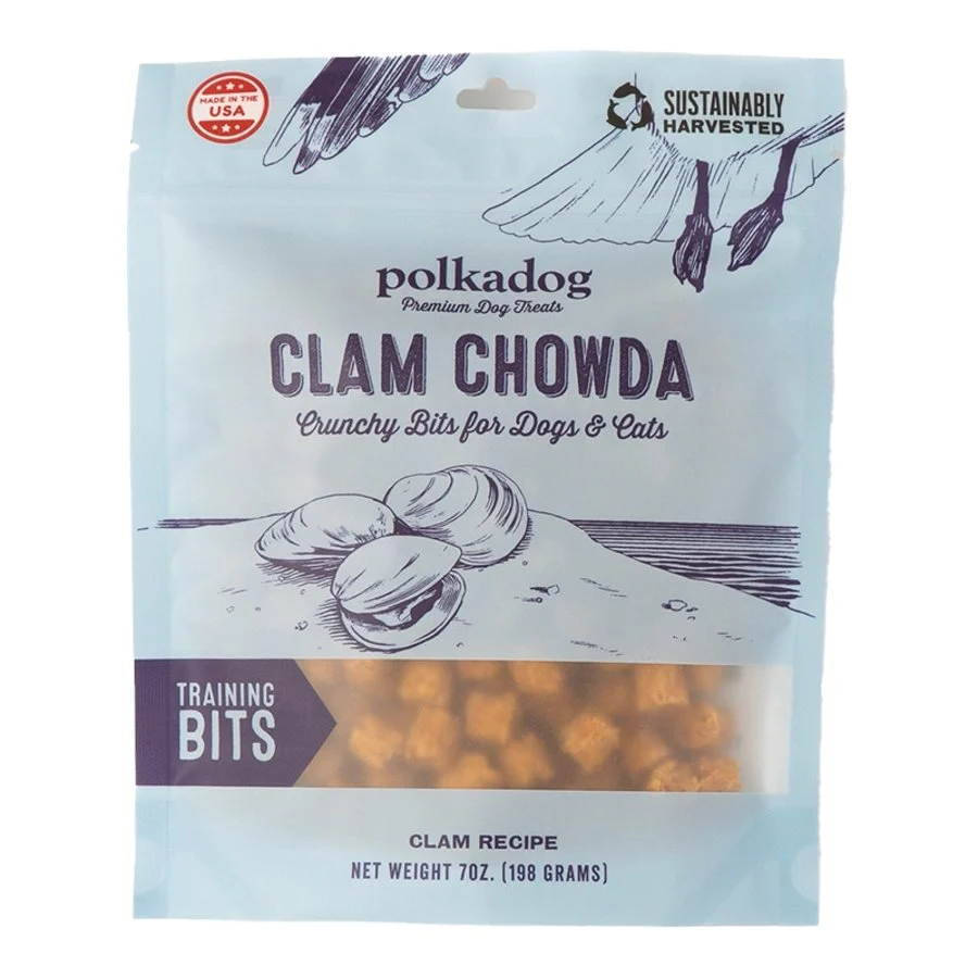 Smart Polkadog Clam Chowda Training Bites Crunchy Dehydrated Dog Cat Treats 7-oz Premium Material