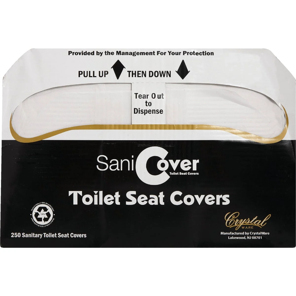 Breathable Crystal Ware SaniCover Paper Toilet Seat Cover Recyclable