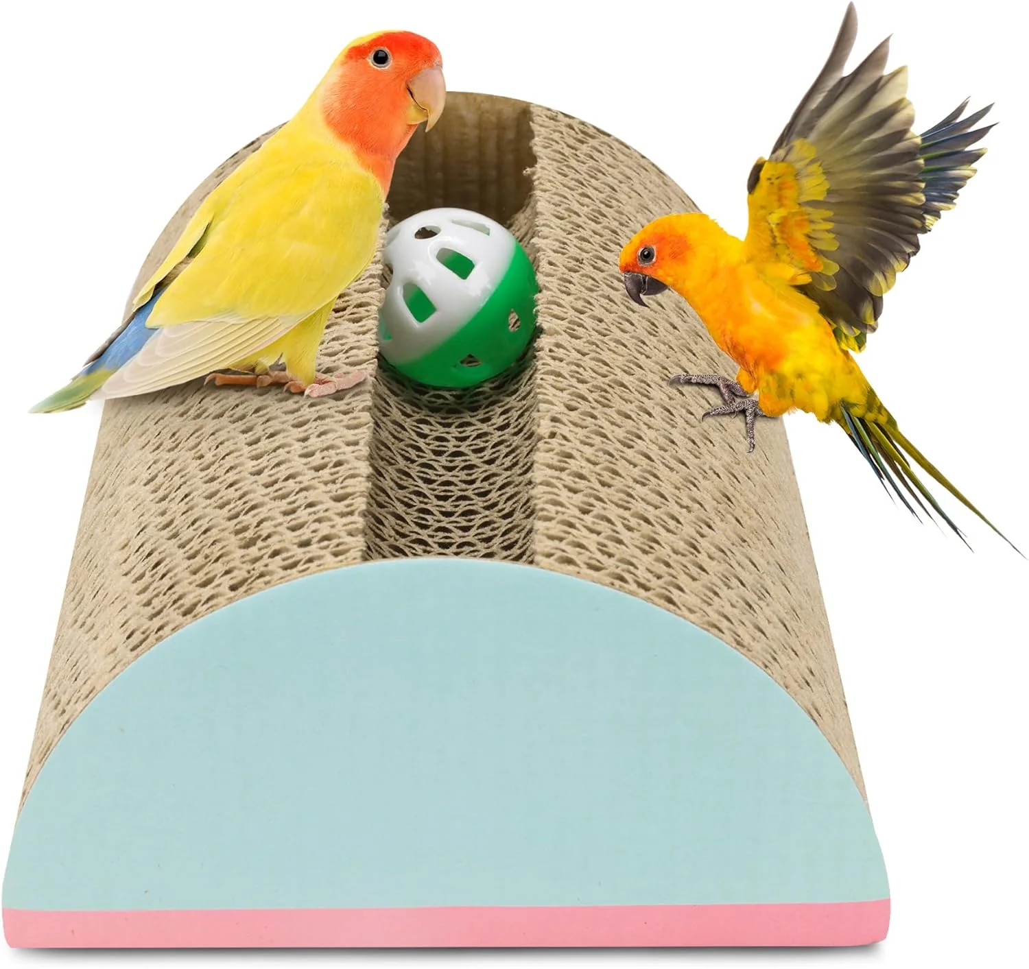 Casual Parrot Cardboard Toy with Jingle Bells Bird Cage Perches Toy for Small to Regular Parrot Toys Bird Amazon Grey Parrots Parakeets Macaw High-Quality