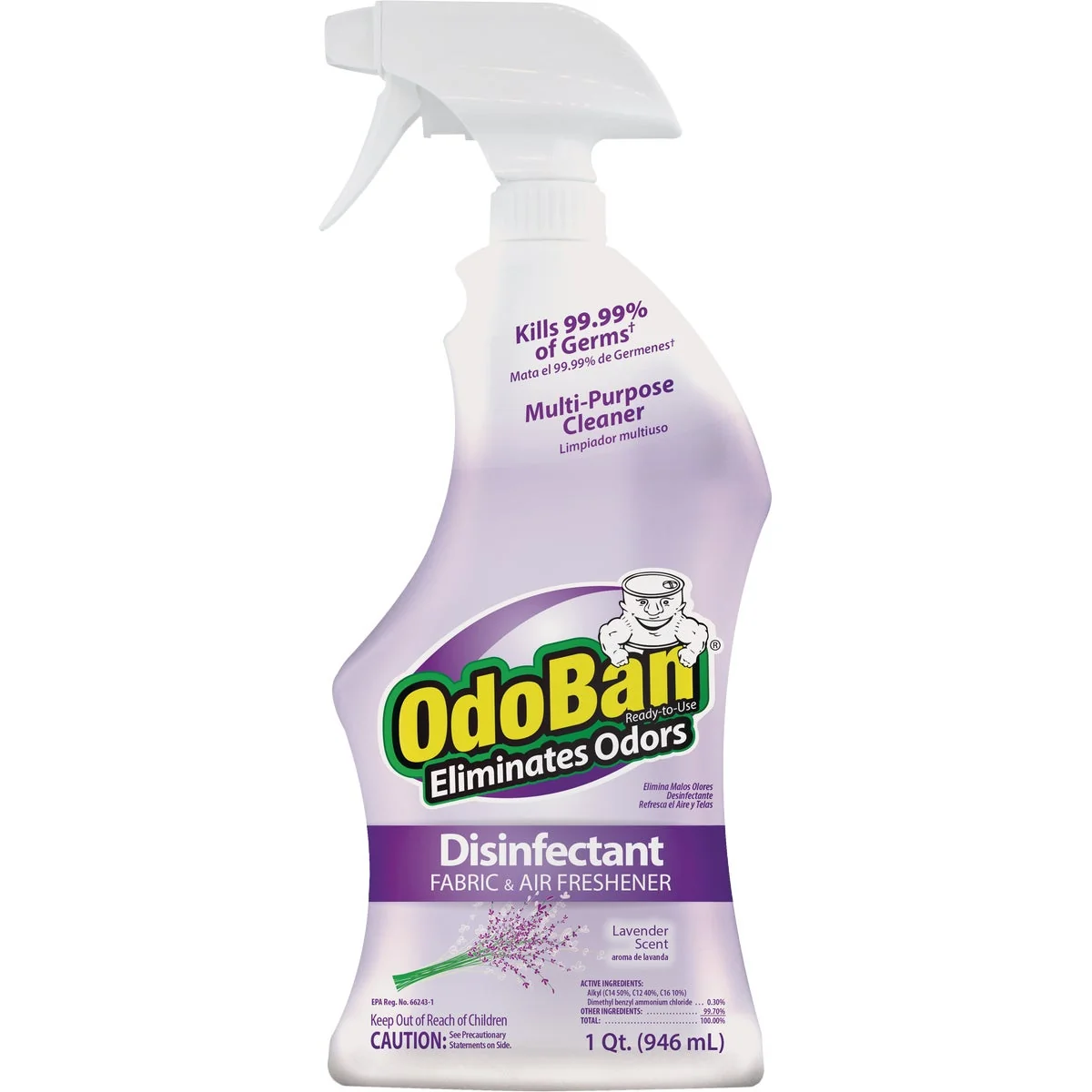 Premium Material OdoBan 32 Oz. Lavender Washable Surface Sanitizer Deodorizer Dependable