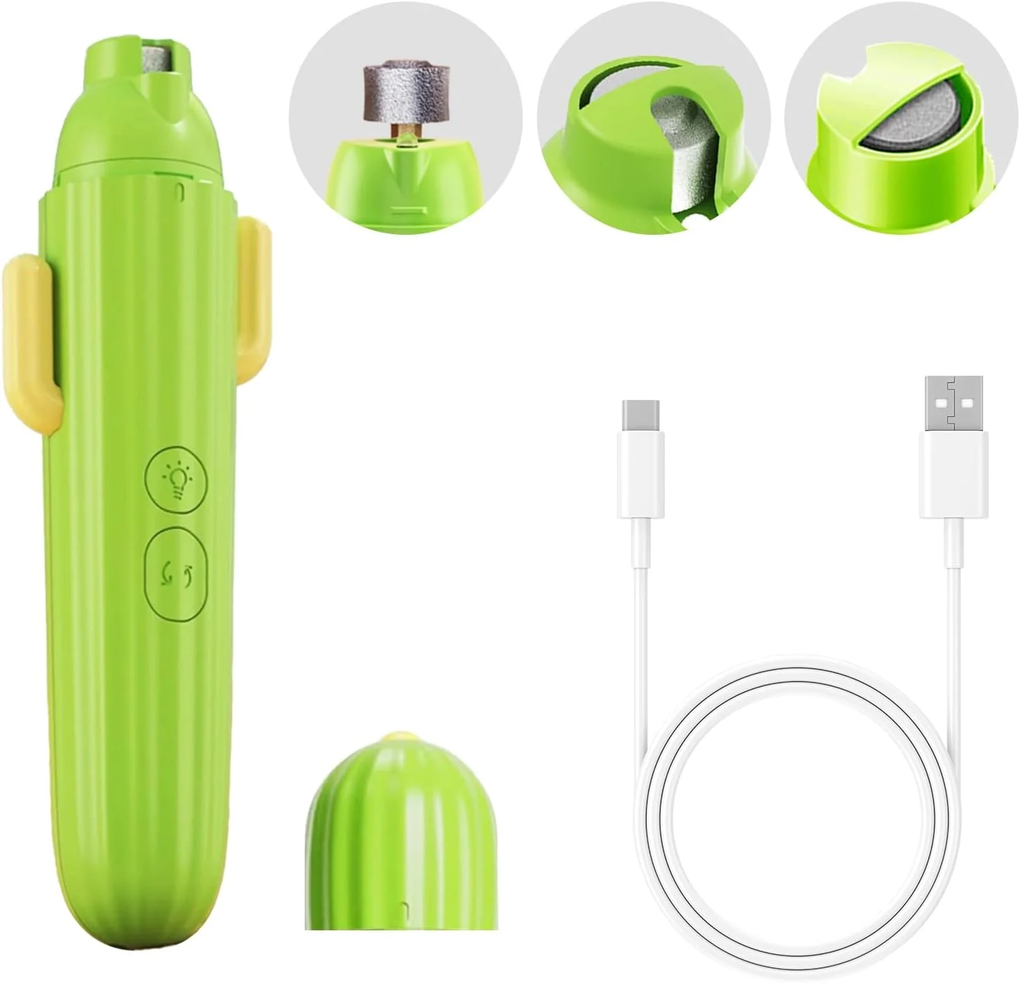 Sustainable Bird Nail Grinder Upgraded Bird Cat Nail Clipper rwith LED Lamp 2-Speed Electric Rechargeable Bird Beak Grinding Stone for Cats Dogs Bird Parrot Budgerigars Parakeets Myna Conure Parakeets Lovebirds Eco-Friendly