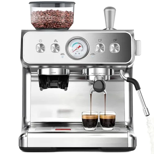 Eco-Friendly 20 Bar Espresso Machine with Grinder Milk Frother Luxury
