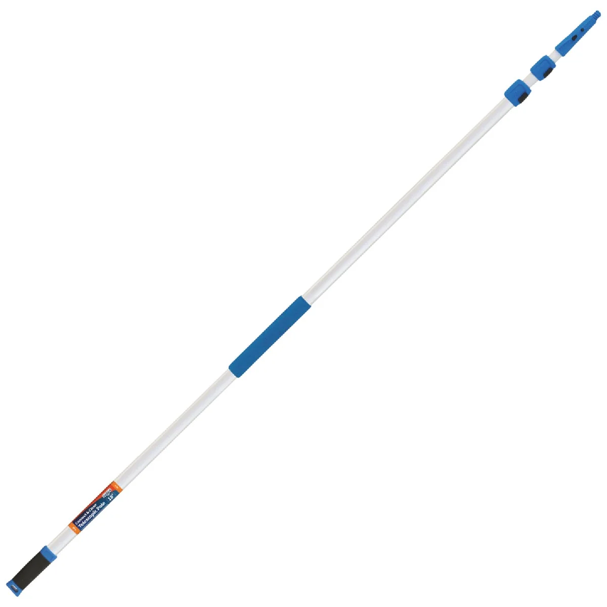 Advanced Unger Connect Clean Professional 18 Ft. Aluminum Telescopic Pole with Locking Cone and Quick-Flip Clamps