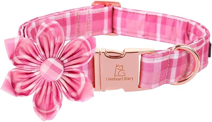 Safe Lionheart Glory Dog Collar Cute Floral Pattern Pet Collar Adjustable Pet Collar Genuine