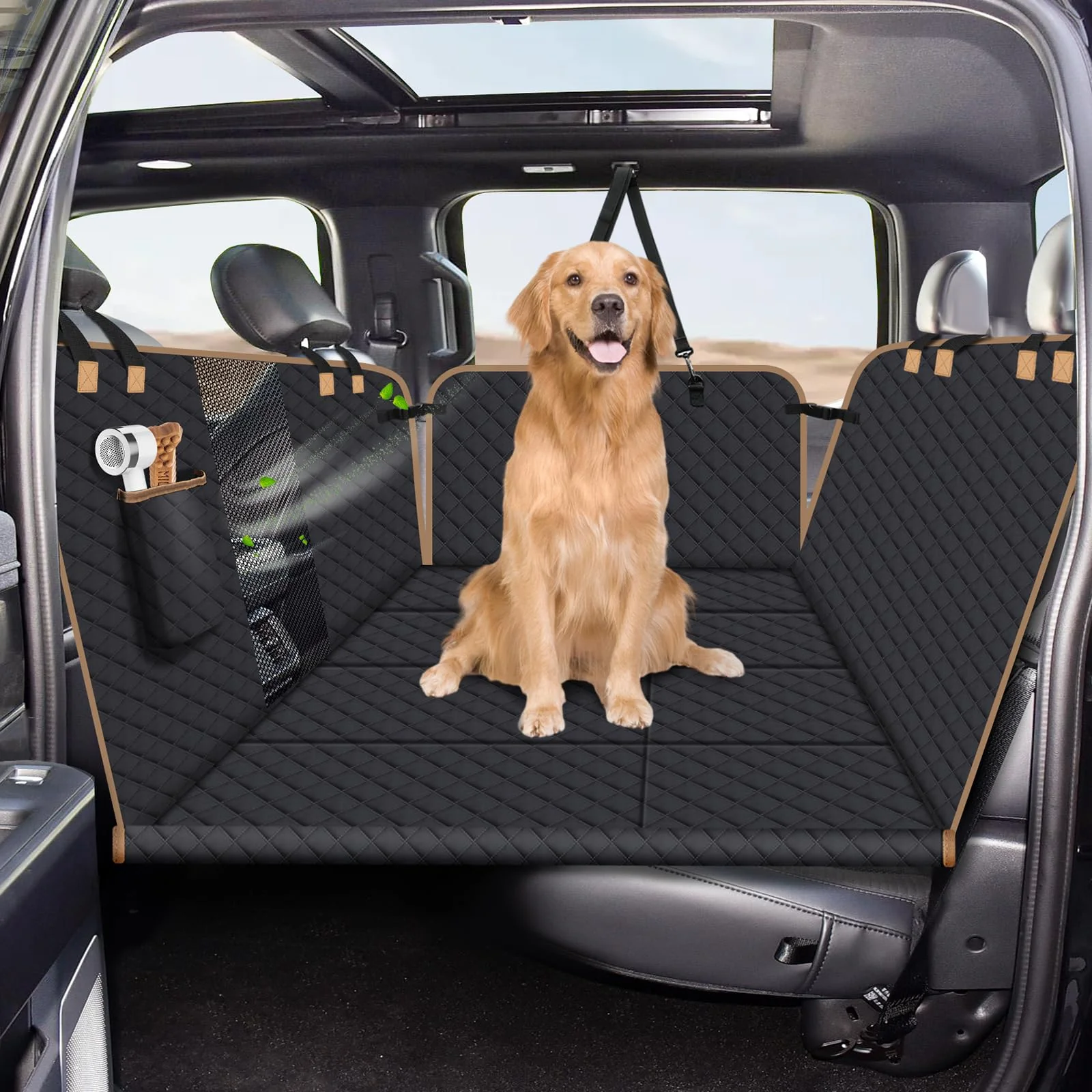 High-Quality Lekespring Dog Car Seat Cover – Four-Panel Back Seat Hammock with Strong Bottom Smart