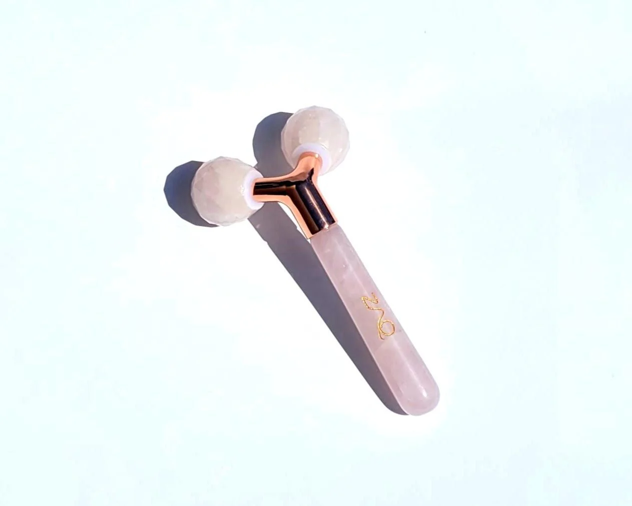 Certified Lilly Rose Quartz Relief Facial Roller Natural