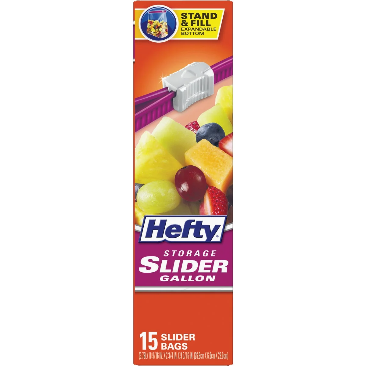 Specialty Hefty 1 Gal. Slider Food Storage Bag 15-Count Durable