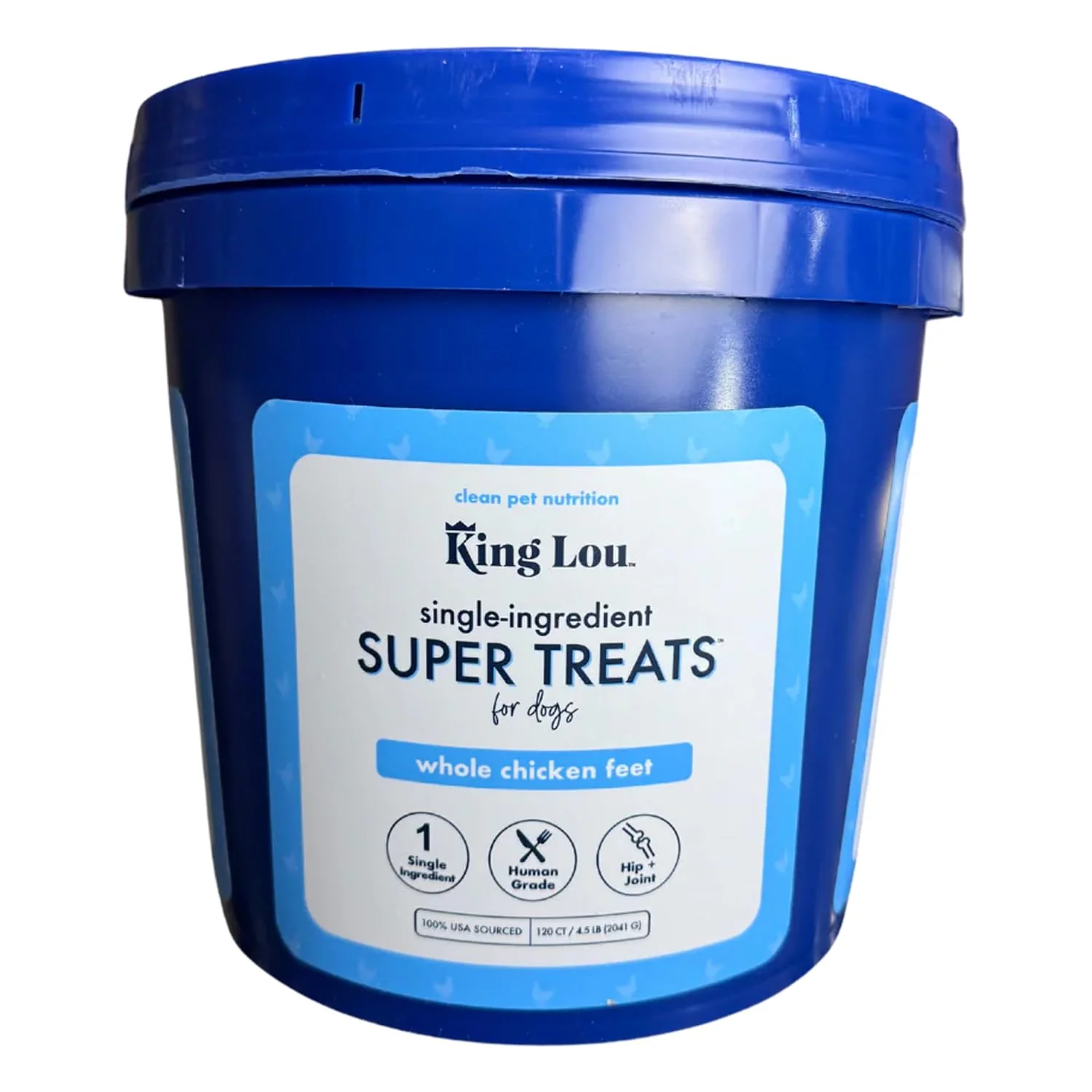 Recyclable King Lou Chicken Treats – Whole Dehydrated Chicken Feet Chews for Dogs Selected