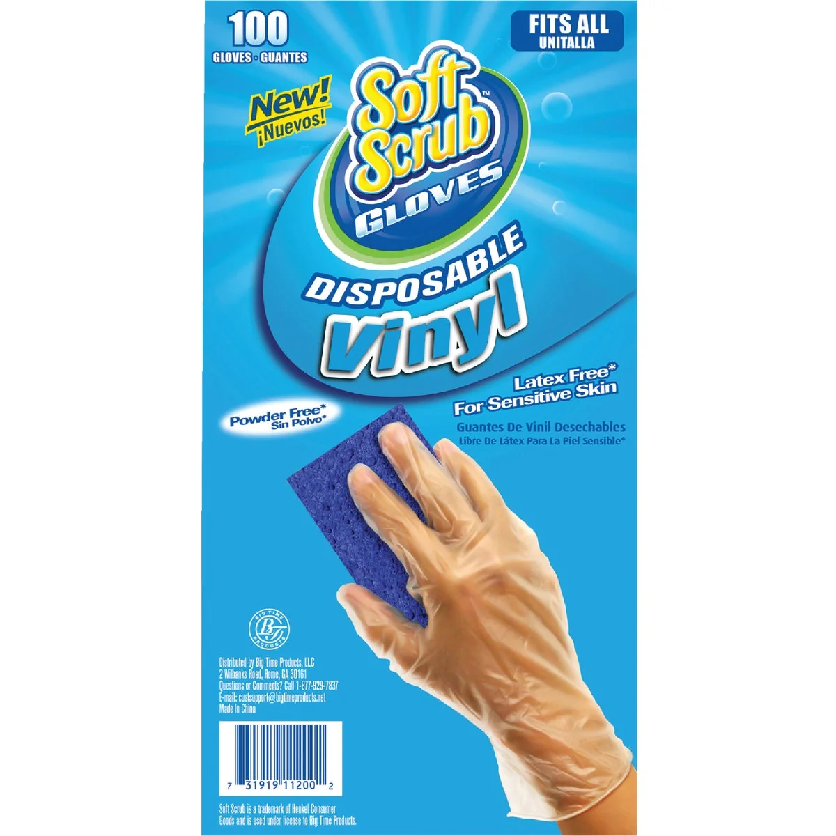 Enhanced Soft Scrub 1 Size Fits All Vinyl Disposable Glove 100-Pack Trendy
