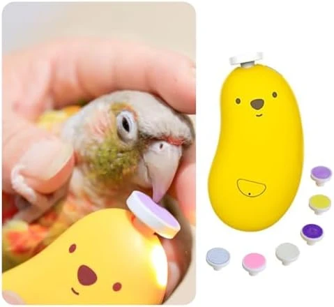Green MANON ROSA Bird Nail Grinder Bird Beak Grinder- Safe and Quiet Bird Nail Care Tool Complete Grooming Kit for Parrots Conures Cockatiels Finches Parakeets Premium Beak Maintenance Yellow Responsible