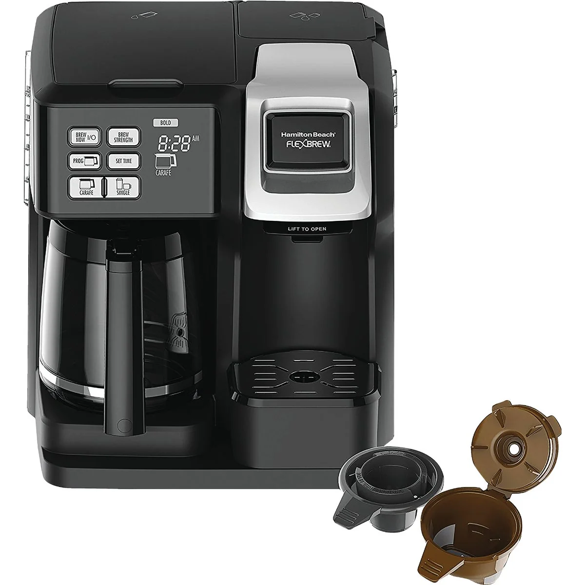 Original Hamilton Beach FlexBrew Black 12 Cup 2-Way Coffee Brewer Elegant