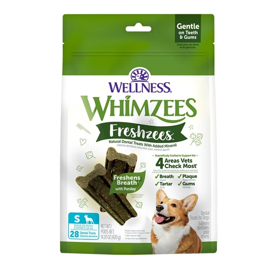 Environmentally Friendly Whimzees Freshzees Natural Dental Dog Treats Small 28 Count 14.81-oz Refined