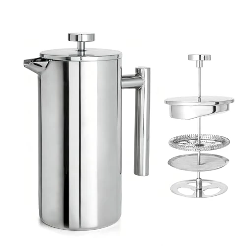 Stylish 304 Stainless Steel French Press 34oz Functional