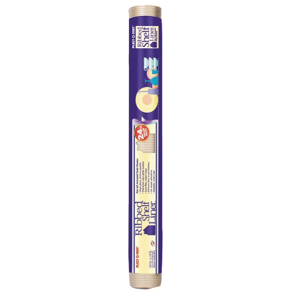 Durable Plast-O-Mat 24 In. x 10 Ft. Clear Ribbed Non-Adhesive Shelf Liner Consistent