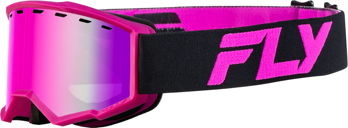 Lightweight Yth Focus Snow Goggle Blk Pink W Pink Mirror Rose Lens Minimalist